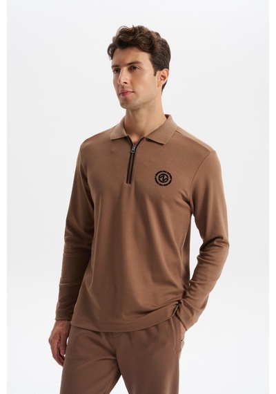 Ar-ma Erkek Slim Fit Fermuarlı Polo Yaka Sweatshirt İnce Modal Pamuk Elastan Karışımlı Örme İnterlok Kumaş K30554989102 Kahverengi-k7 Kahverengi Ar-ma Erkek Slim Fit Fermuarlı Polo Yaka Sweatshirt İnce Modal Pamuk Elastan Karışımlı Örme İnterlok Kumaş K30554989102 Kahverengi-k7 Kahverengi