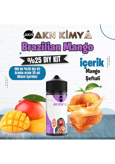 Brazilian Mango Yoğun Dıy Kit Mango Şeftali Gıda Aroması %25 Oranda Aroma İçerir Hazır Değildir 100 Ml