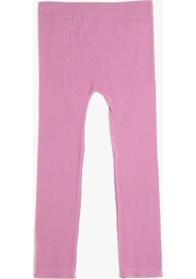 Koton Basic Fitilli Tayt Beli Lastikli Pembe 3skg40146ak 3SKG40146AK288 Gül