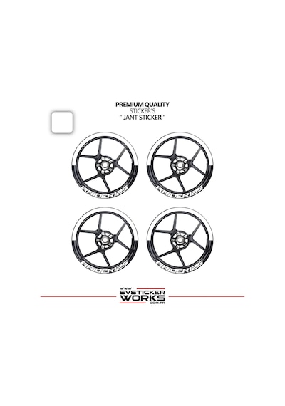Tvs Raider 125 Jant Şeridi Yarım Jant Kaplama & Raider 125 Yazı Sticker Seti 01931828