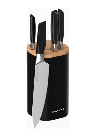 Nutricook Essentials Everyday Siyah Bıçak Seti Ve Bıçak Standı