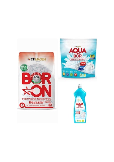 Doğal Mineralli Bulaşık Deterjanı 30 Tablet +elde Yıkama+çamaşır Makine Deterjanı