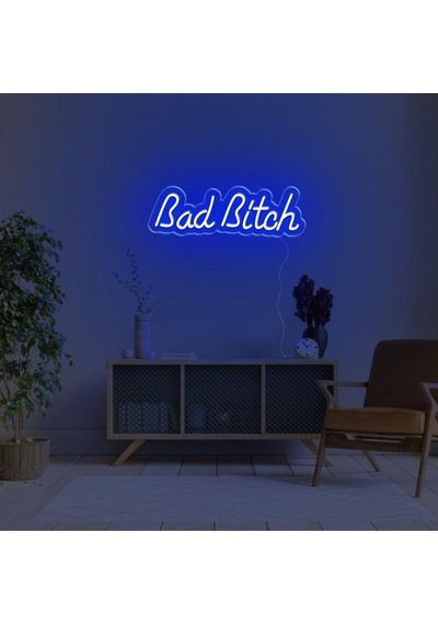 Bad Bitch Yazılı Neon Tabela Mavi