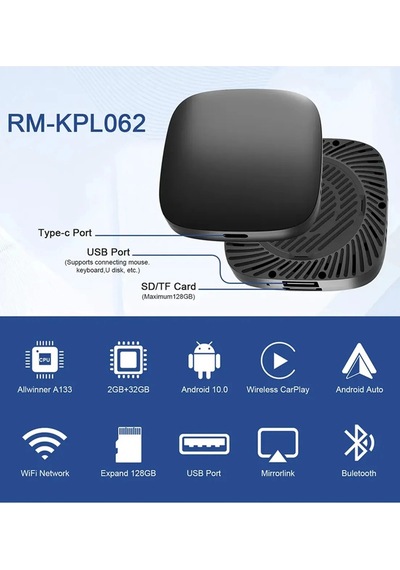 Wireless Carplay Android Araba 4 Çekirdekli Akıcı Fullhd 1080p Wifi 2.4/5g 2gb/32gb