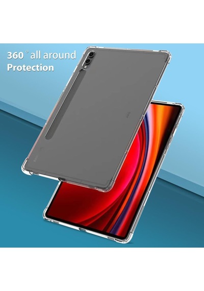 Samsung Uyumlu Galaxy Tab S9 Fe Plus X610 / S9 Plus X810 Kılıf Darbelere Dayanıklı Şeffaf Kapak X616-816-18