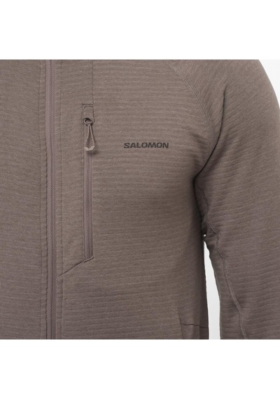 Salomon Essentıal Lıghtwarm Erkek Tam Fermuar Polar Iron Lc2645700 Kahverengi