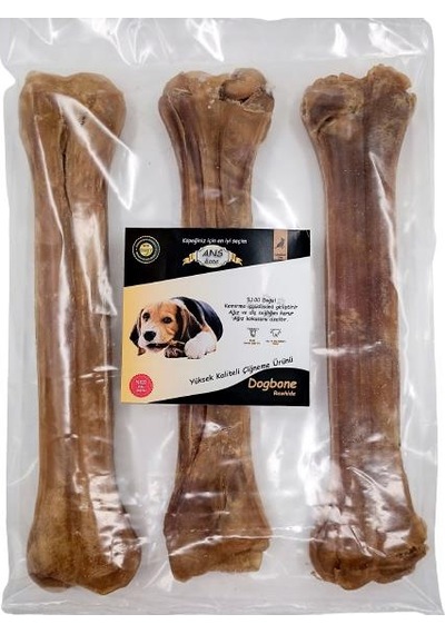 27 Cm Naturel Pres Kemik 3 Lü Torba Çiğneme Kemiği