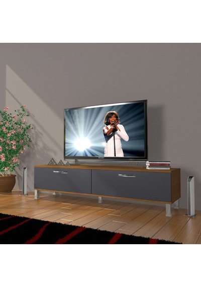 Decoraktiv Eko 140 Mdf Std Krom Ayaklı Tv Ünitesi Tv Sehpası - Ceviz - Antrasit Ceviz - Antrasit Decoraktiv Eko 140 Mdf Std Krom Ayaklı Tv Ünitesi Tv Sehpası - Ceviz - Antrasit Ceviz - Antrasit