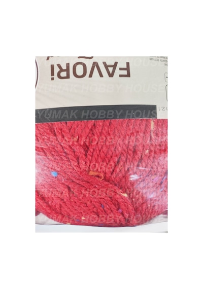 Favori Tweed Kırmızı El Örgü İpi 3 Adet - Renk: 033a