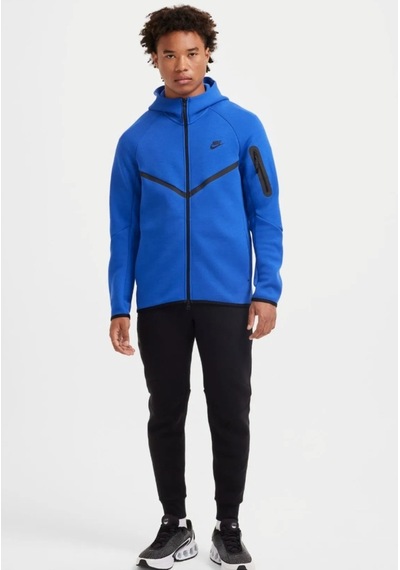 Tech Fleece Windrunner Hoodie Erkek Sweatshirt Mavi