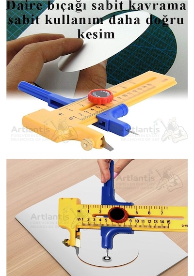 Daire Keser Maket Bıçağı Ayarlanabilir 11 Parça 1 Paket Yüksek Kaliteli Pvc Hassas Daire Kesici Kesme Pusula 15cm