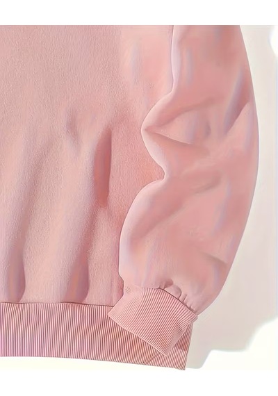 Nevermind Sevgili Çift Kombin Hoodie Notalı Kalp Baskılı Oversize Kapüşonlu Pembe