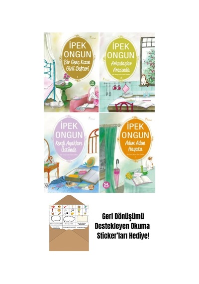 Bir Genç Kızın Gizli Defteri 1-4. Kitaplar Set + Okuma Sticker'ları