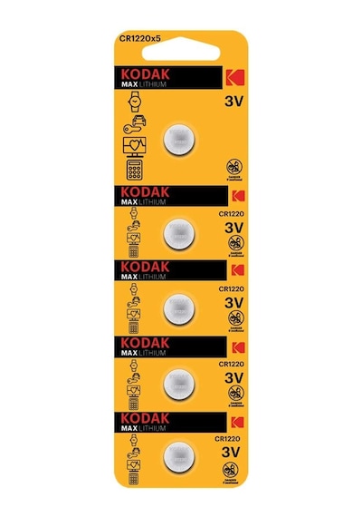 Kodak 30414389 Cr1220 Lityum Para Pil, 5 Adet, Gri