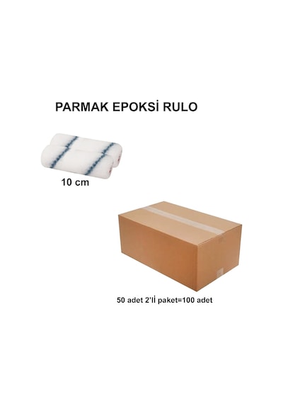 Parmak Epoksi Rulo Yedek, 10 Cm 2'li , 100 Adet