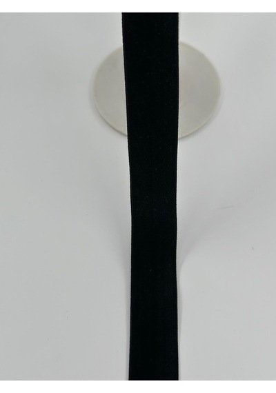 1.5 Cm Likralı Kadife Esnek -5 Metre-siyah