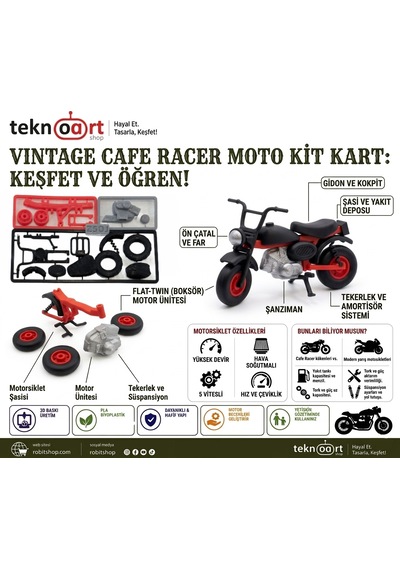Vintage Cafe Racer Moto Kitcard
