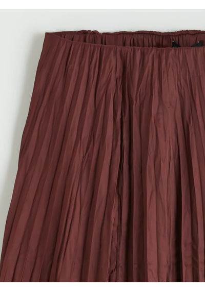 Lc Waikiki Bordo Beli Lastikli Pileli Saten Etek
