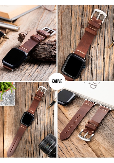 Apple Uyumlu Watch 42 44 45 49 Mm Ultra Deri Kordon