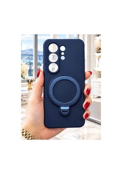 Samsung S26 Ultra İle Uyumlu 360 Derece Dönebilen Kalın Metal Magsafe Halka Stantlı İçi Kadife Korumalı Ultra Lüx Premium Silikon Kılıf Koyu Lacivert Samsung S26 Ultra İle Uyumlu 360 Derece Dönebilen Kalın Metal Magsafe Halka Stantlı İçi Kadife Korumalı Ultra Lüx Premium Silikon Kılıf Koyu Lacivert