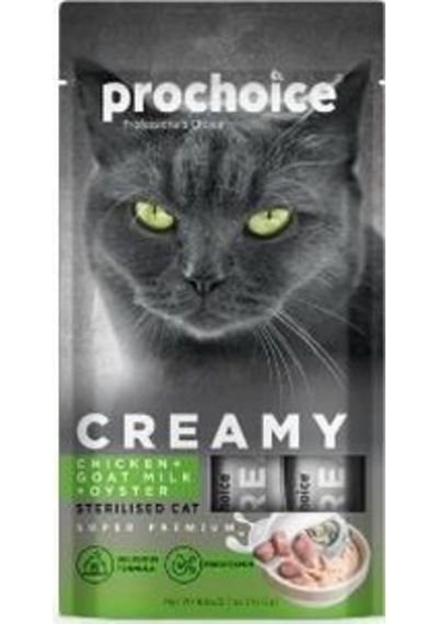 Prochoice Creamy Tavuklu Ve Keçi Sütlü Sıvı Krema Kısırlaştırılmış Kedi Ödülü 4 X 15 Gr