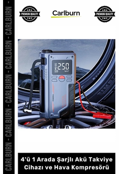 Özel Üretim 1000a Jump Starter Powerbank 4'ü 1 Arada Şarjlı Akü Takviye Cihazı Ve Hava Kompresörü