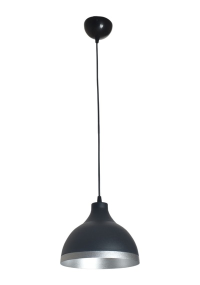 Ada Modern Mutfak Cafe Metal Siyah İçi Gümüş Renkli Gümüş Şeritlitekli Sarkıt Avize Çap 20cm Diğer