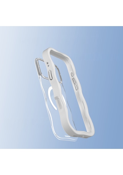 Apple Uyumlu iPhone 17 Pro Max  Kılıf M-safe Şarj Özellikli Youngkit Wave Clear Serisi Kapak Beyaz Beyaz