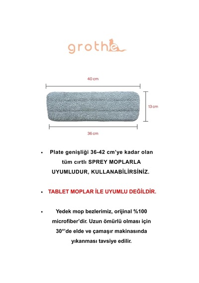 Microfiber Orijinal Yedek Bez 2 Adet Gri