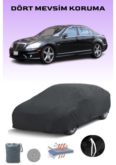 Siyah, Mercedes S 63 Amg W221 2006 - 2009, Araba Brandası, Oto Örtüsü, Araba Çadırı Siyah