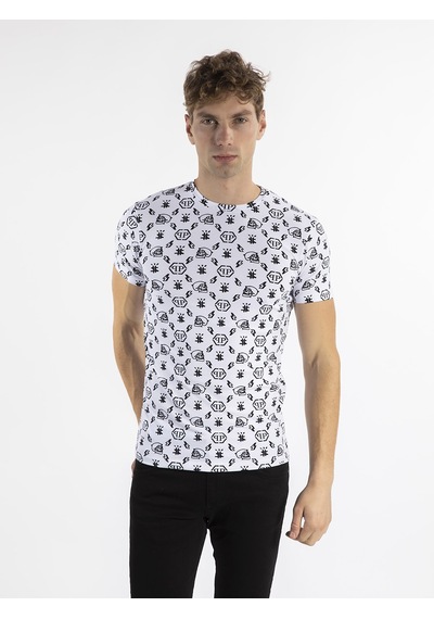 Philipp Plein Erkek T-shirt PP538P Beyaz
