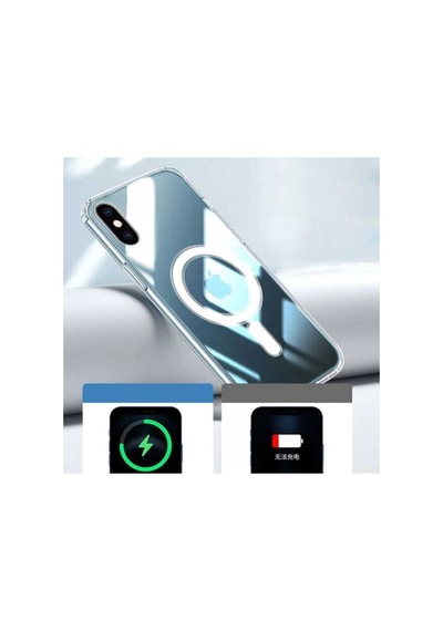 Apple iPhone Uyumlu Xs Magesafe Wireless Kılıf Köşe Korumalı Darbe Emici Şeffaf Sert Silikon R37057:no:7 Şeffaf