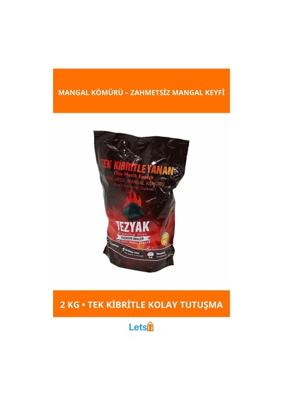 Yeni Nesil Çabuk Tutuşan Mangal Kömürü 2 Kg Pratik Ve Dumansız
