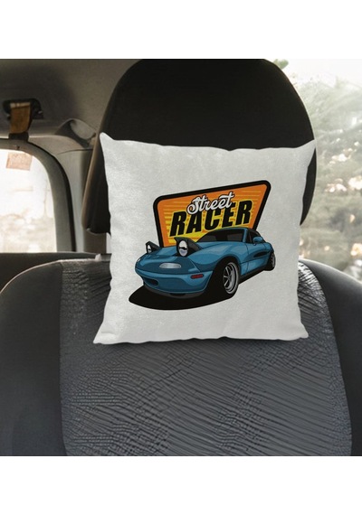 Bk Gift Street Racer Tasarımlı Kare Araç Koltuk Yastığı-1