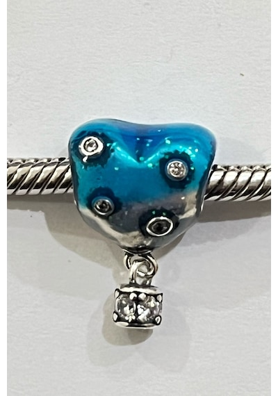 Fubena Mavi Ve Gümüş Balon Sallantılı Charm Gümüş