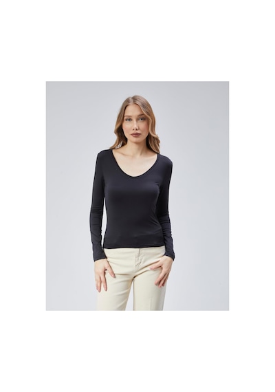 Virago Soft Touch V Yaka Uzun Kol Bluz/body Siyah - 686786237 Siyah - 686786237 Siyah