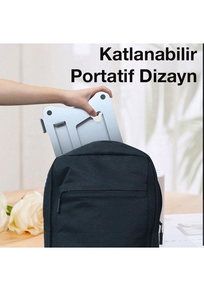Coofbe Aluminyum Katlanabilir Yükseklik Ayarlı Kaydırmaz Taşınabilir Laptop Apple Uyumlu MacBook Notebook Standı