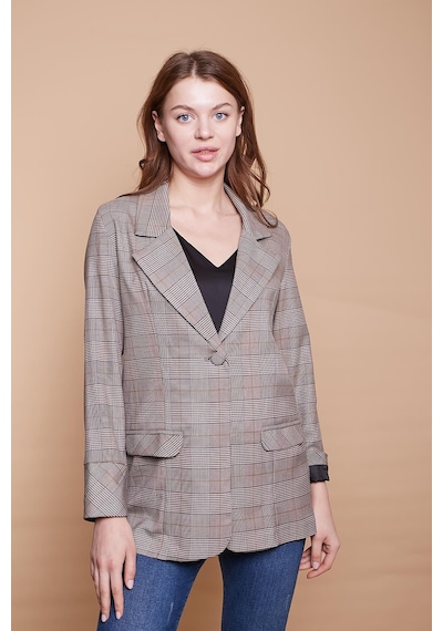 Ekoseli Yakalı Kolu Katlamalı Cep Kapaklı Boyfriend Hafif Likralı Kumaş Blazer Ceket-hardal Ekose Hardal Eks. Ekoseli Yakalı Kolu Katlamalı Cep Kapaklı Boyfriend Hafif Likralı Kumaş Blazer Ceket-hardal Ekose Hardal Eks.