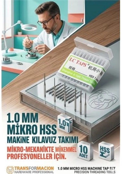 Mey İthalat Süper İnce 1 Mm Hss Hassas Makine Kılavuz Ucu Seti - 10 Adet Saatçi Ve Mikro Mekanik 723192