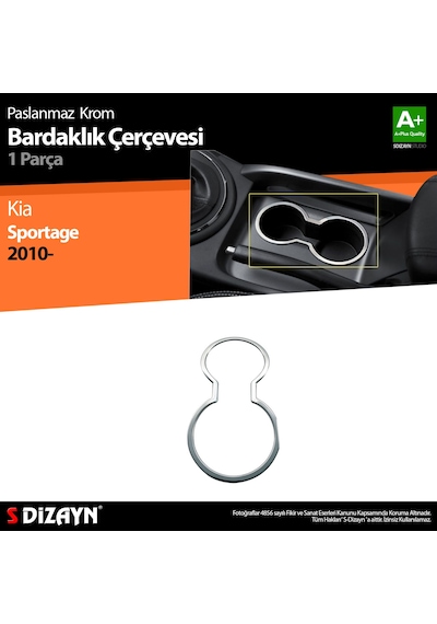 S-Dizayn Kia Sportage Krom Bardaklık Çerçevesi 2010-2014
