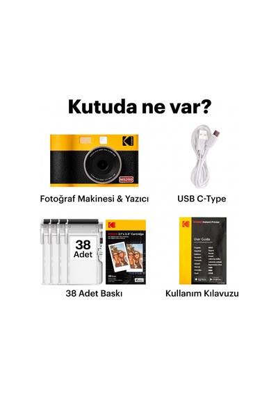 Kodak Mini Shot 2 Era Filmli Fotoğraf Makinesi + 30'lu Baskı Seti