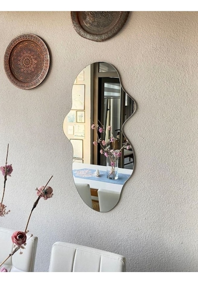 Asimetrik Ayna, Dekoatif Ayna, Big Size 100cm X 50cm 1.sınıf Rodajlı Şişecam Marka Ayna. 50 X 100 Klasik