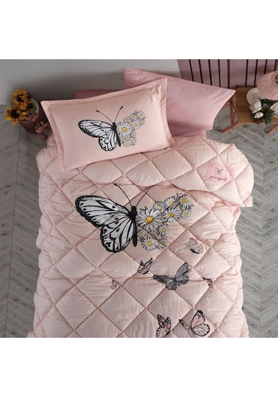 Clasy Tek Kişilik Ranforce Genç Desen Yorgan Seti Daisy Love Somon Somon