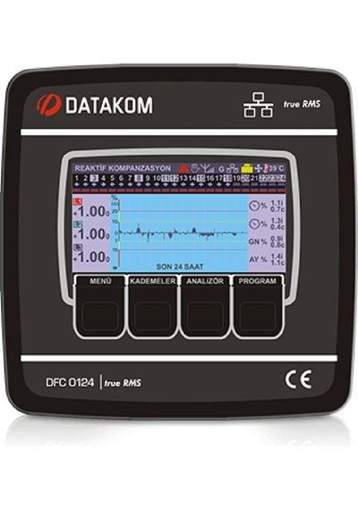 Datakom Dfc-0124-tft-24r-c-m ,144x144mm 3-faz/24-kademe Svc Reaktif Kontrol