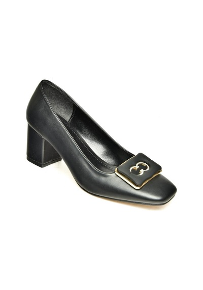 Fox Shoes U820068609 Siyah Kalın Topuklu Kadın Ayakkabı Siyah