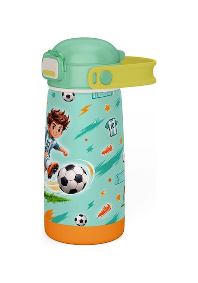 Puccon 420 Ml Açık Yeşil Futbol Desenli Erkek Çocuk Okul Matarası Paslanmaz Çelik Termos - 60021