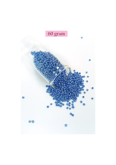 Dökme Cam Kum Boncuk 11/0 2 Mm - 60 Gram - Mavi - Bnc044