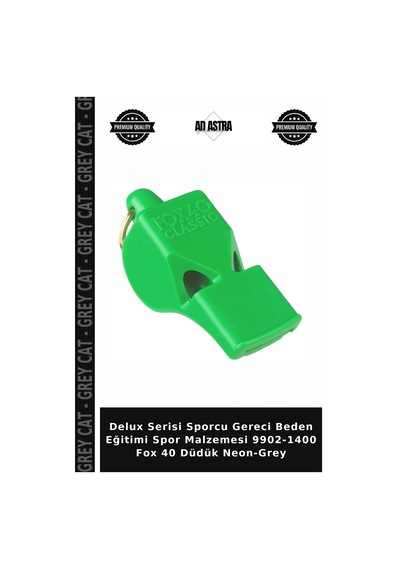 Delux Serisi Sporcu Gereci Beden Eğitimi Spor Malzemesi 9902-1400 Fox 40 Düdük Neon-grey Gri
