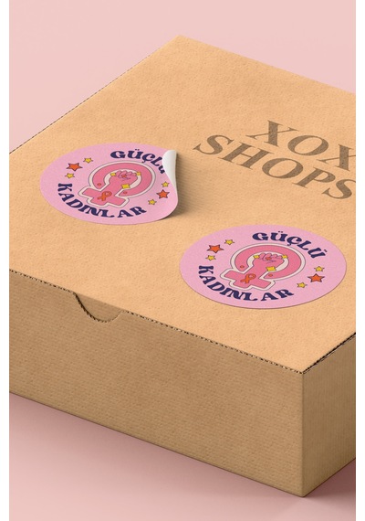 Güçlü Kadınlar Yuvarlak Sticker Paket Etiketi 3x3cm St2419 Çok Renkli