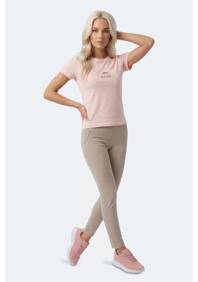 Slazenger Kosta Kadın Baskılı Açık Pembe Tişört